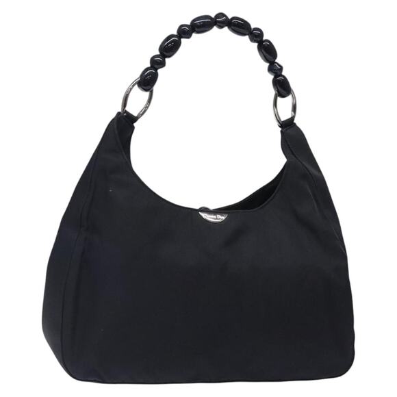 DIOR Maris Pearl Shoulder Bag Nylon Navy Silver - Picture 1 of 12